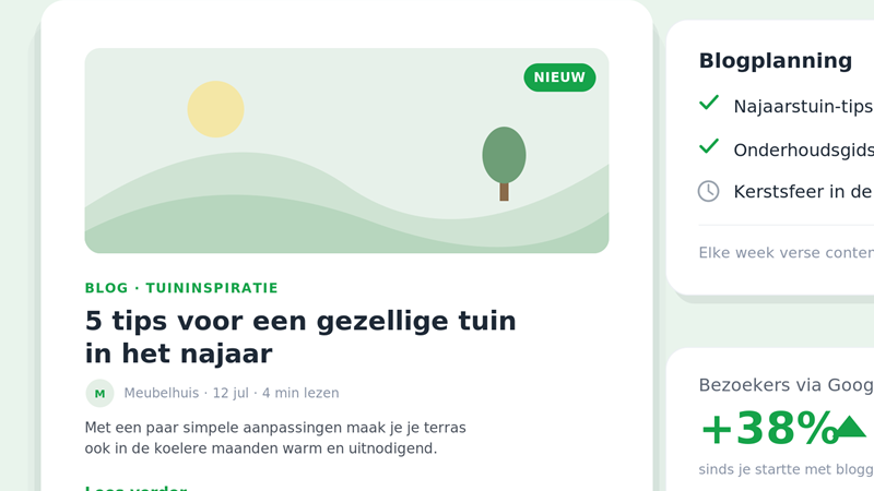 Voorbeeld van een blog op een website met blogplanning en bezoekersgroei